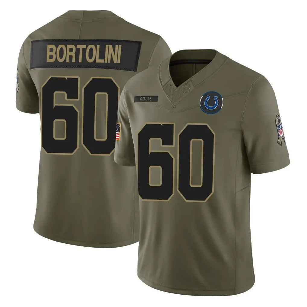 Kooe IN.Colts #60 Tanor Bortolini Player Olive 2025 Salute To Service Limited Game Stitched Jerseys