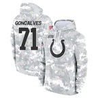 Kooe IN.Colts #71 Matt Goncalves Player Arctic Camo Salute to Service Hoodies Limited Game Stitched Jerseys