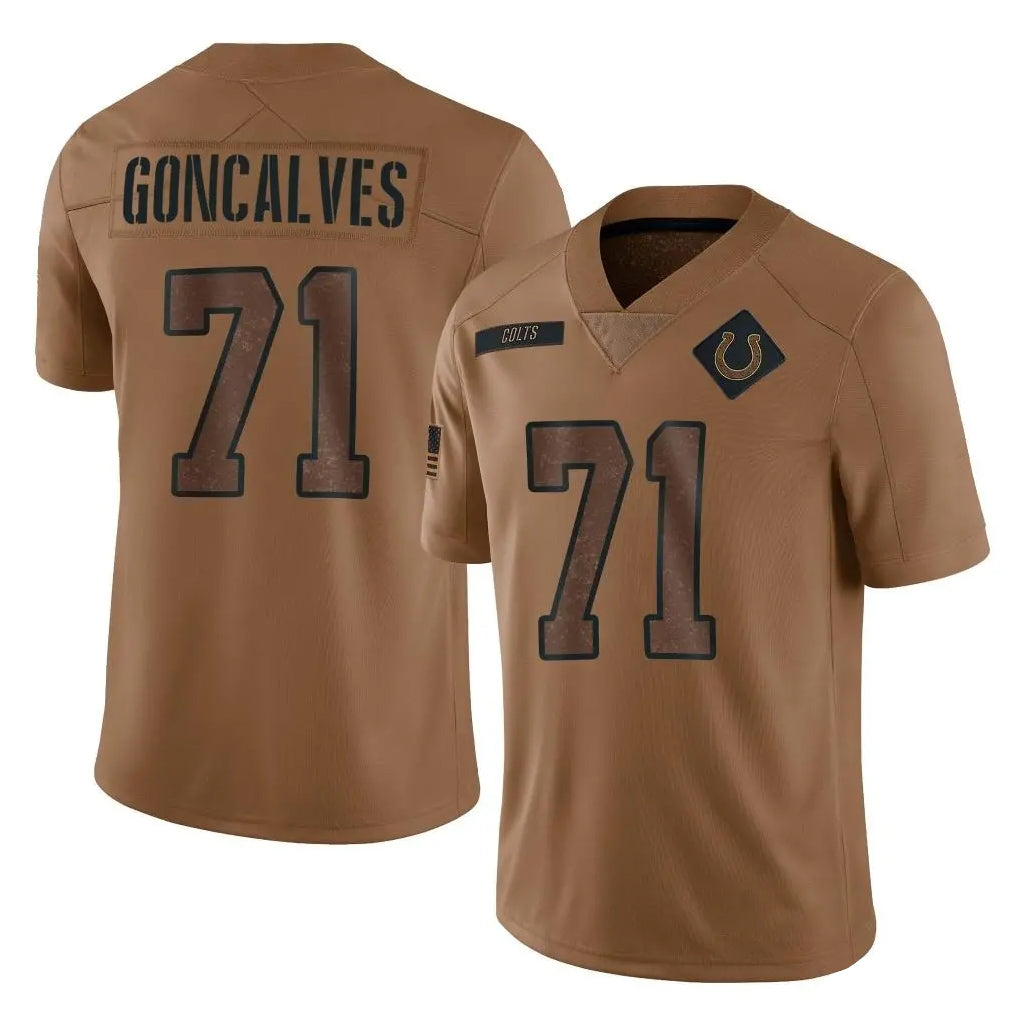 Kooe IN.Colts #71 Matt Goncalves Player Brown Salute To Service Limited Stitched Jerseys