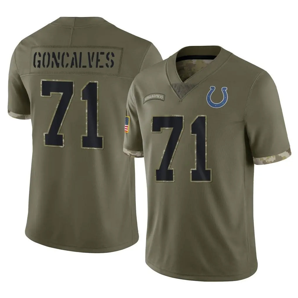 Kooe IN.Colts #71 Matt Goncalves Player Olive Salute To Service Limited Stitched Jerseys