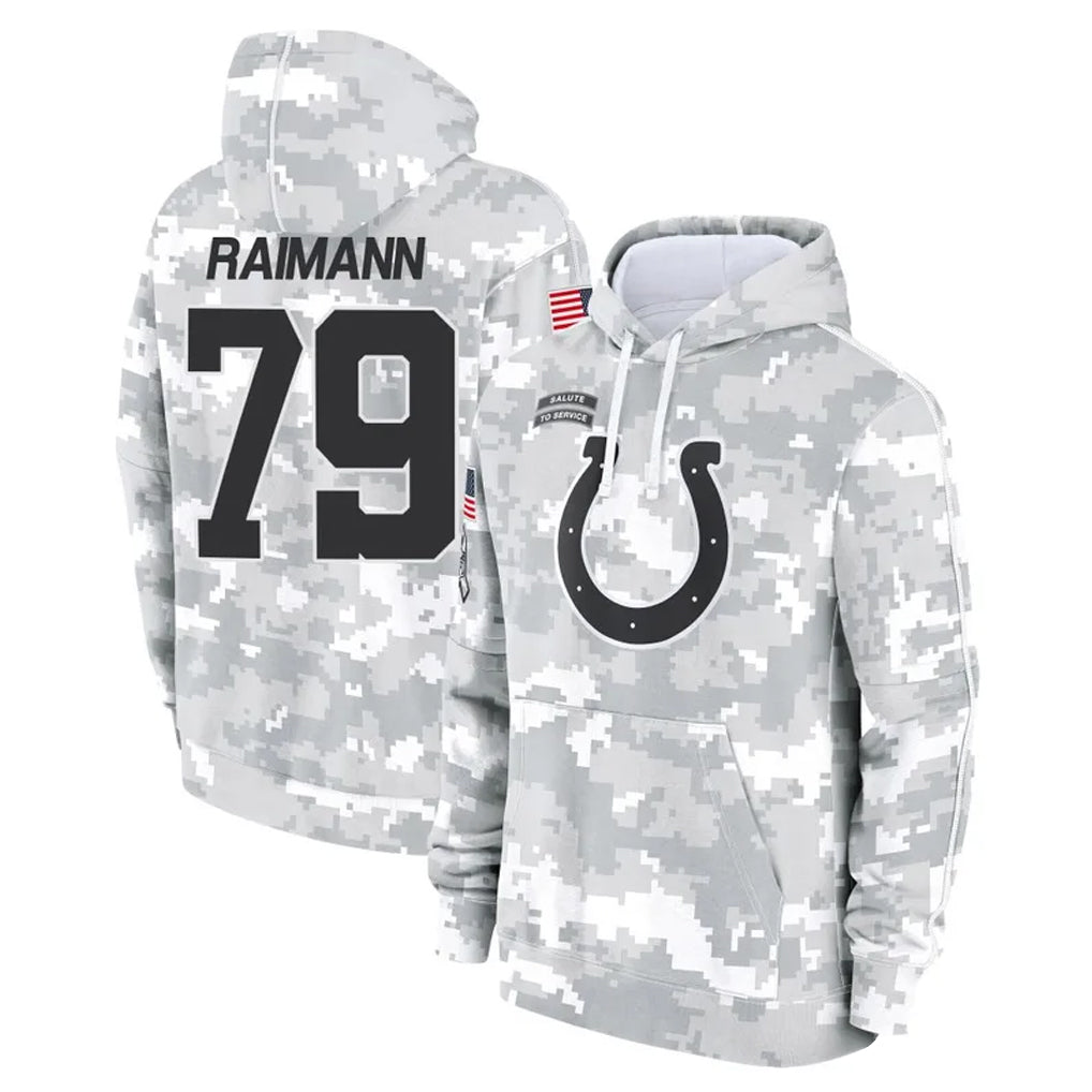 Kooe IN.Colts #79 Bernhard Raimann Player Arctic Camo Salute to Service Hoodies Limited Game Stitched Jerseys