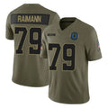 Kooe IN.Colts #79 Bernhard Raimann Player Olive 2025 Salute To Service Limited Game Stitched Jerseys
