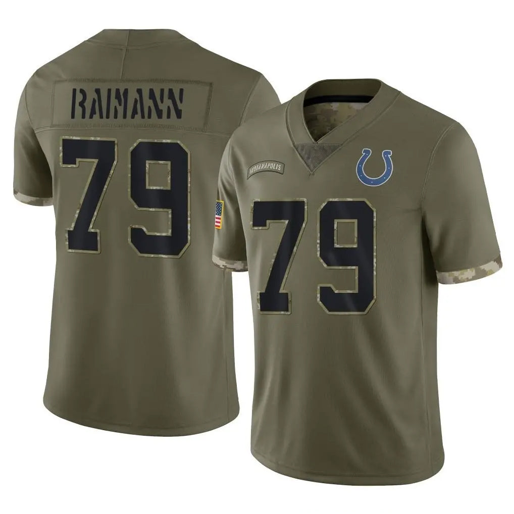 Kooe IN.Colts #79 Bernhard Raimann Player Olive Salute To Service Limited Stitched Jerseys