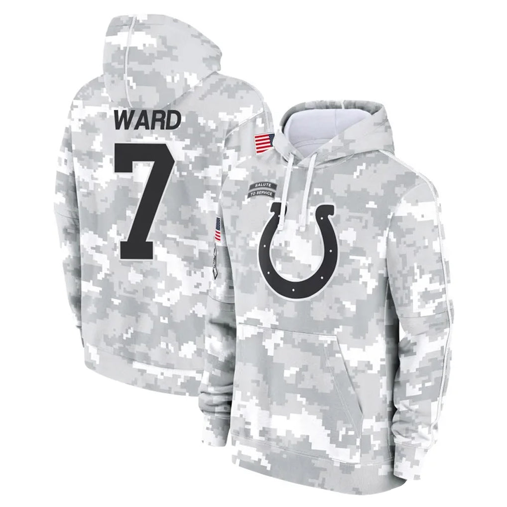 Kooe IN.Colts #7 Charvarius Ward Sr. Player Arctic Camo Salute to Service Hoodies Limited Game Stitched Jerseys
