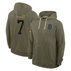 Kooe IN.Colts #7 Charvarius Ward Sr. Player Olive Salute to Service Pullover Hoodies Limited Stitched Jerseys