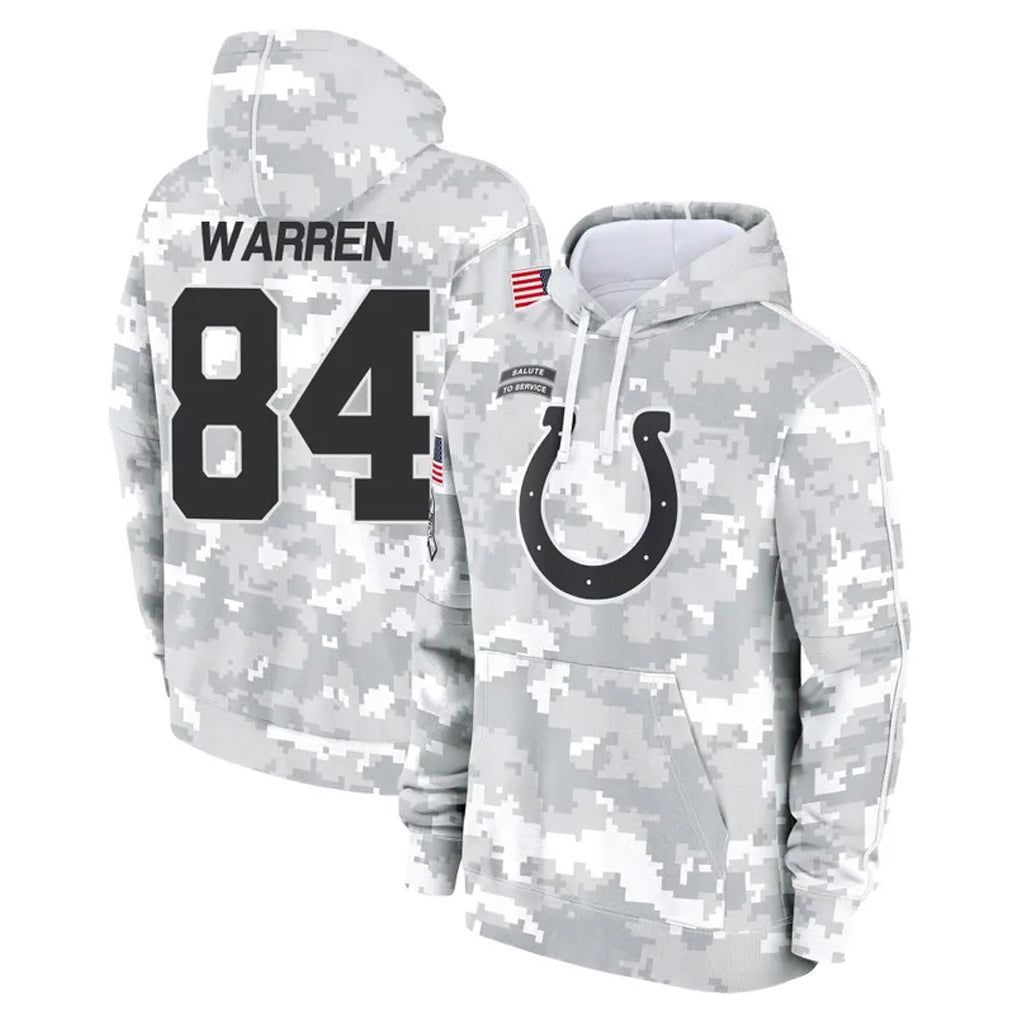 Kooe IN.Colts #84 Tyler Warren Player Arctic Camo Salute to Service Hoodies Limited Game Stitched Jerseys
