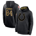 Kooe IN.Colts #84 Tyler Warren Player Black Salute to Service Hoodies Limited Game Stitched Jerseys