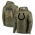 Kooe IN.Colts #84 Tyler Warren Player Olive Salute to Service Pullover Hoodies Home Game Stitched Jerseys