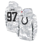Kooe IN.Colts #97 Laiatu Latu Player Arctic Camo Salute to Service Hoodies Limited Game Stitched Jerseys