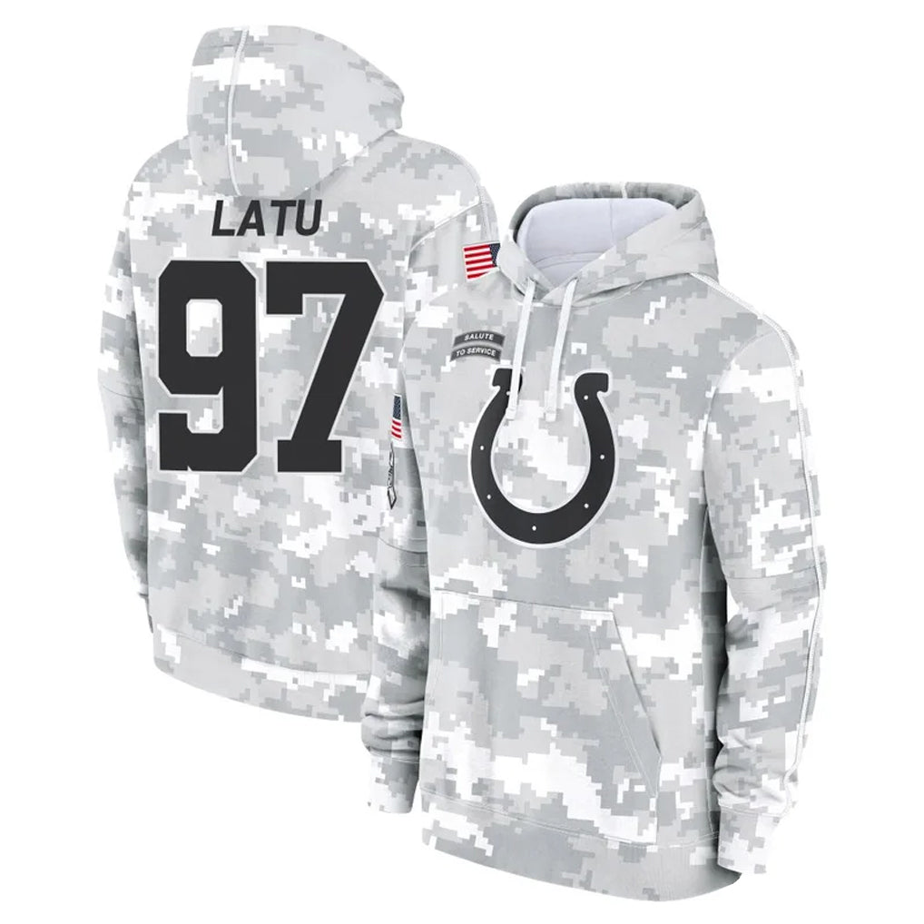 Kooe IN.Colts #97 Laiatu Latu Player Arctic Camo Salute to Service Hoodies Limited Game Stitched Jerseys