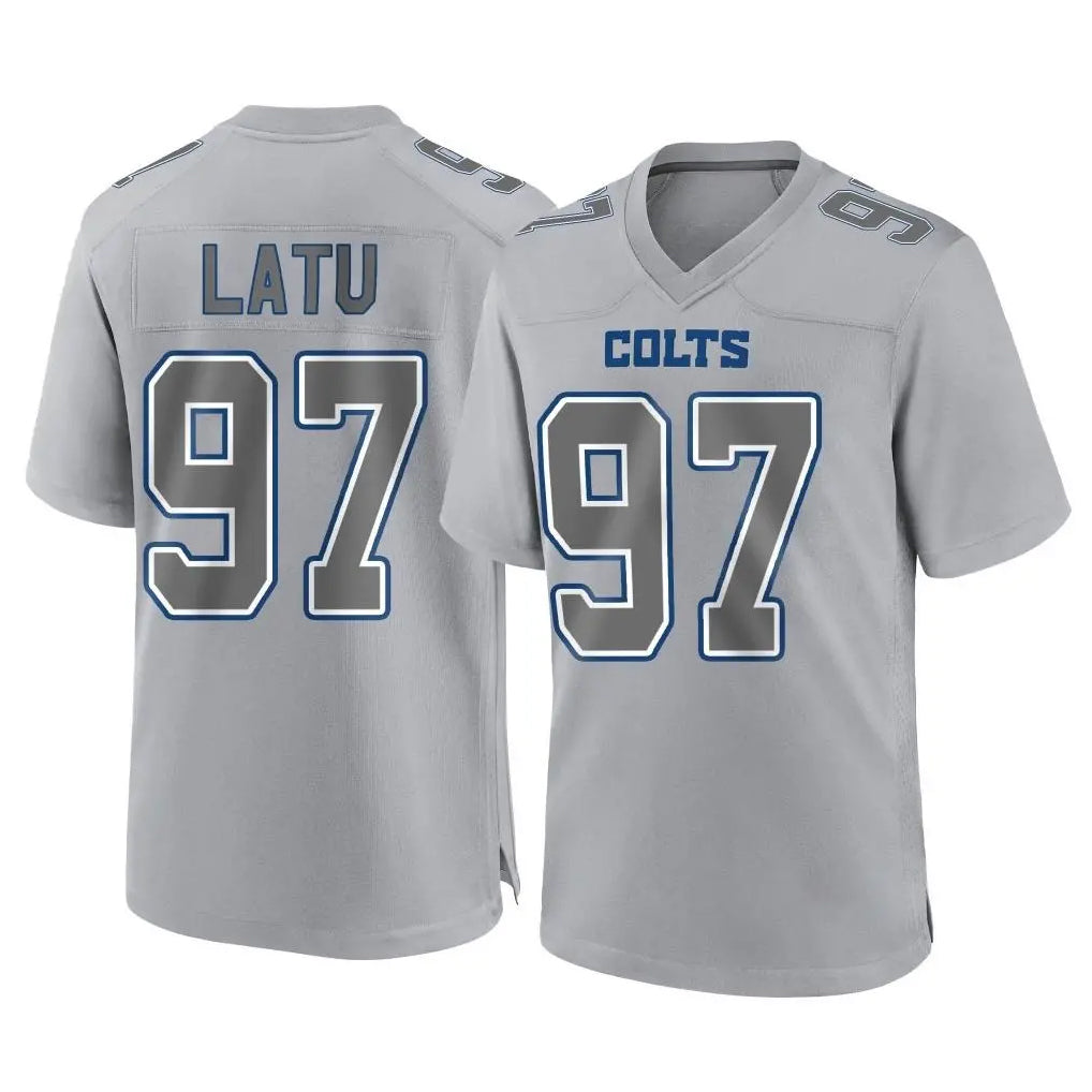 Kooe IN.Colts #97 Laiatu Latu Player Gray Atmosphere Fashion Home Game Stitched Jerseys
