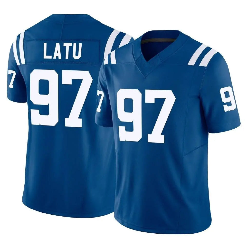Kooe IN.Colts #97 Laiatu Latu Player Royal Limited Vapor F.U.S.E. Home Game Stitched Jerseys