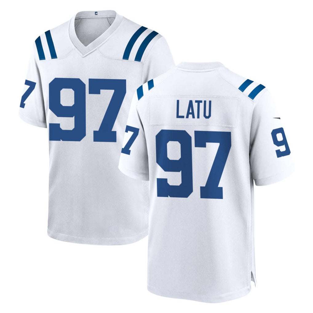 Kooe IN.Colts #97 Laiatu Latu Player White Home Game Stitched Jerseys
