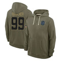 Kooe IN.Colts #99 DeForest Buckner Player Olive Salute to Service Pullover Hoodies Limited Stitched Jerseys