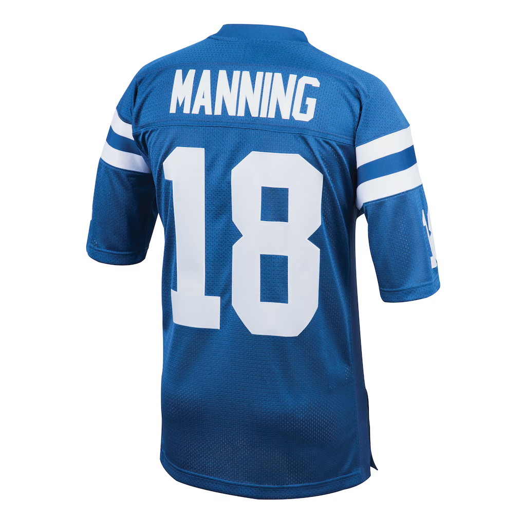Kooe In.Colts 1998 #18 Peyton Manning Mitchell & Ness Royal Authentic Throwback Retired Player Jersey