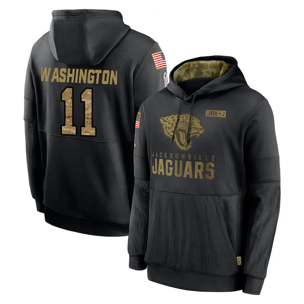 Kooe J.Jaguars #11 Parker Washington Player Black Salute to Service Hoodies Limited Game Stitched Jerseys