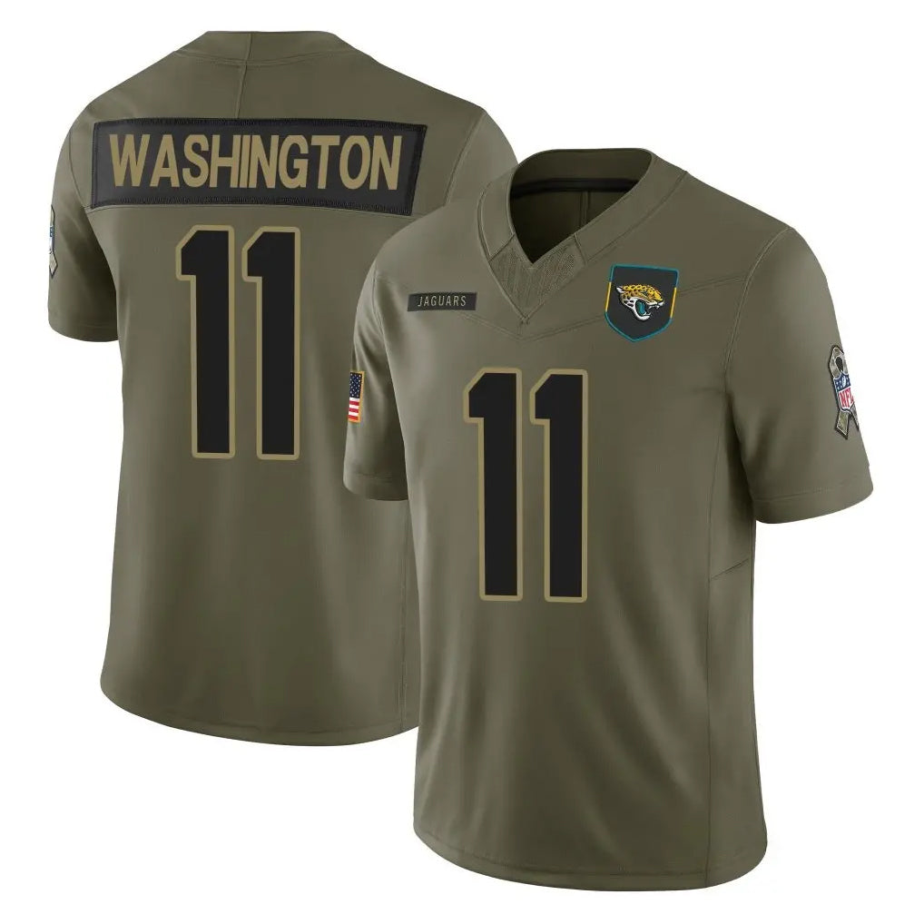 Kooe J.Jaguars #11 Parker Washington Player Olive 2025 Salute To Service Limited Game Stitched Jerseys