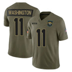 Kooe J.Jaguars #11 Parker Washington Player Olive 2025 Salute To Service Limited Game Stitched Jerseys