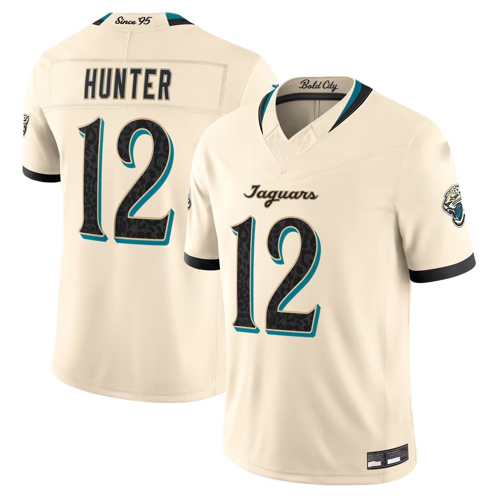 Kooe J.Jaguars #12 Travis Hunter Natural 2026 Rivalries Collection Limited Stitched Jerseys