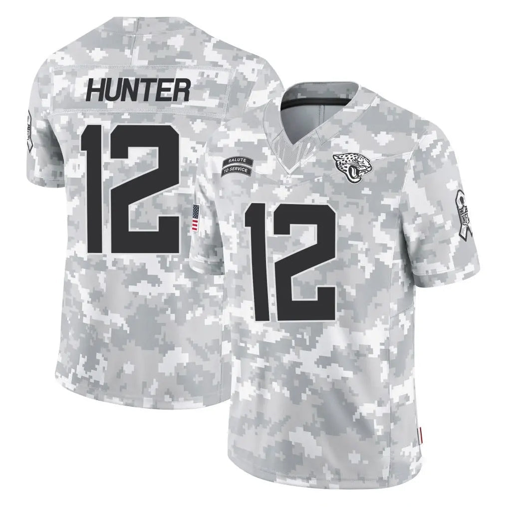 Kooe J.Jaguars #12 Travis Hunter Player Arctic Camo Salute To Service Limited Game Stitched Jerseys
