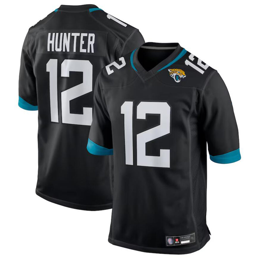 Kooe J.Jaguars #12 Travis Hunter Player Black Replica Game Stitched Jerseys