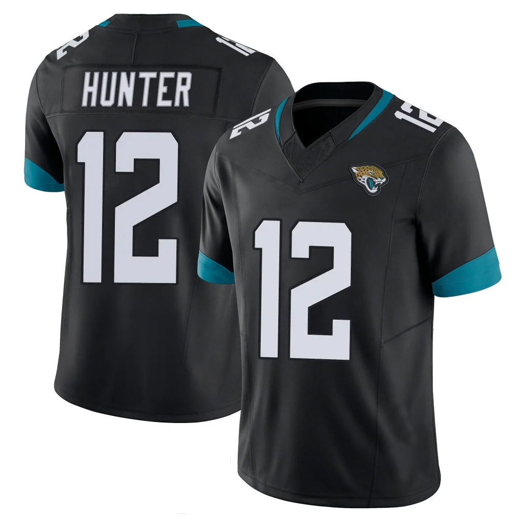 Kooe J.Jaguars #12 Travis Hunter Player Black Vapor F.U.S.E. Limited Home Game Stitched Jerseys