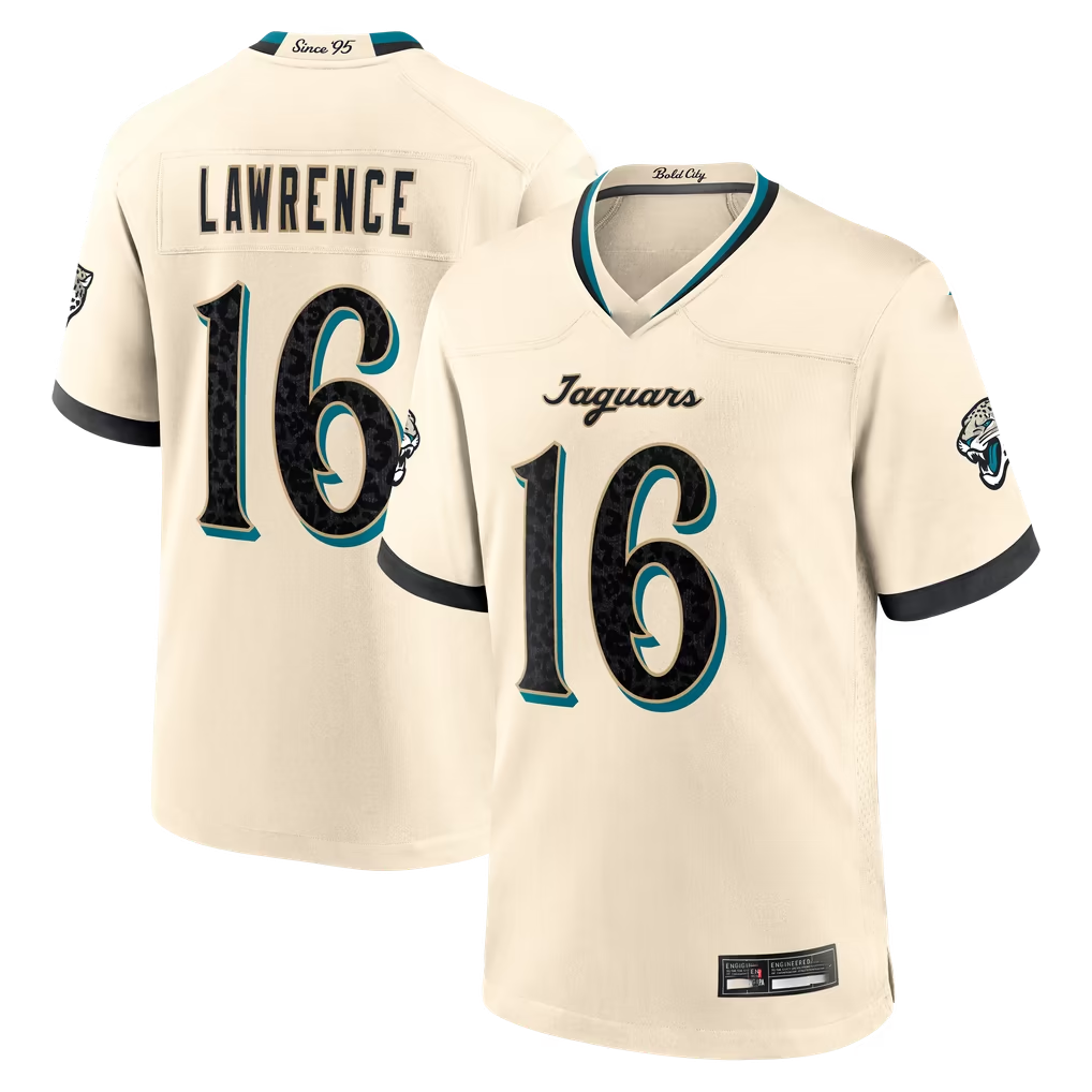 Kooe J.Jaguars #16 Trevor Lawrence Natural 2026 Rivalries Collection Limited Stitched Jerseys