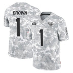 Kooe J.Jaguars #1 Montaric Brown Player Arctic Camo Salute To Service Limited Game Stitched Jerseys