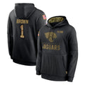 Kooe J.Jaguars #1 Montaric Brown Player Black Salute to Service Hoodies Limited Game Stitched Jerseys