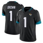 Kooe J.Jaguars #1 Montaric Brown Player Black Vapor F.U.S.E. Limited Home Game Stitched Jerseys