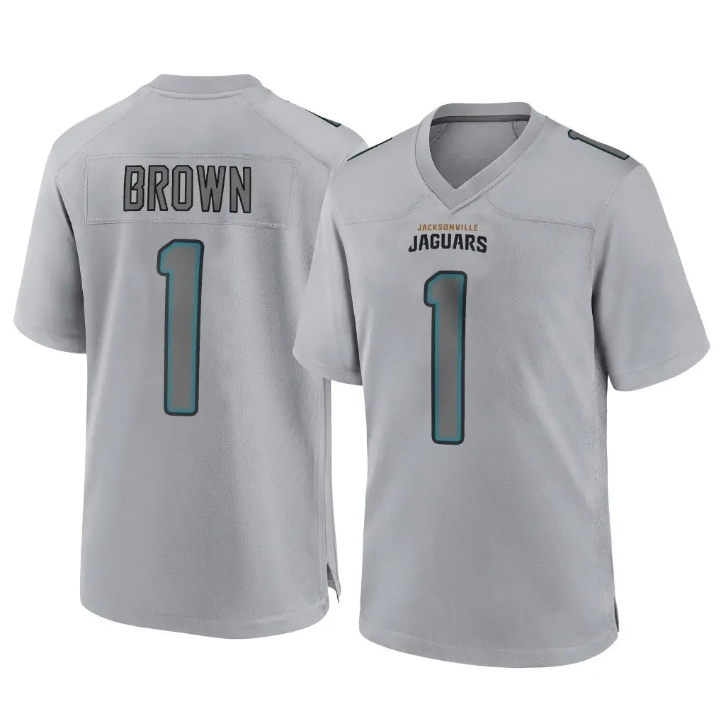Kooe J.Jaguars #1 Montaric Brown Player Gray Atmosphere Fashion Home Game Stitched Jerseys