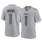 Kooe J.Jaguars #1 Montaric Brown Player Gray Atmosphere Fashion Home Game Stitched Jerseys