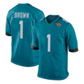 Kooe J.Jaguars #1 Montaric Brown Player Teal Home Game Stitched Jerseys