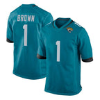 Kooe J.Jaguars #1 Montaric Brown Player Teal Home Game Stitched Jerseys