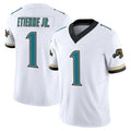 Kooe J.Jaguars #1 Montaric Brown Player White Prowler Throwback Vapor F.U.S.E. Limited Home Game Stitched Jerseys