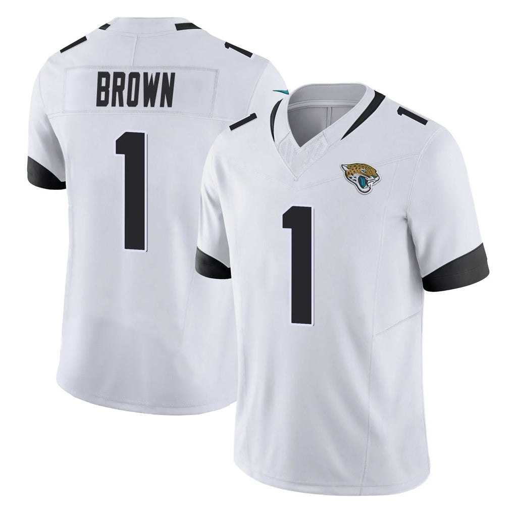 Kooe J.Jaguars #1 Montaric Brown Player White Vapor F.U.S.E. Limited Home Game Stitched Jerseys