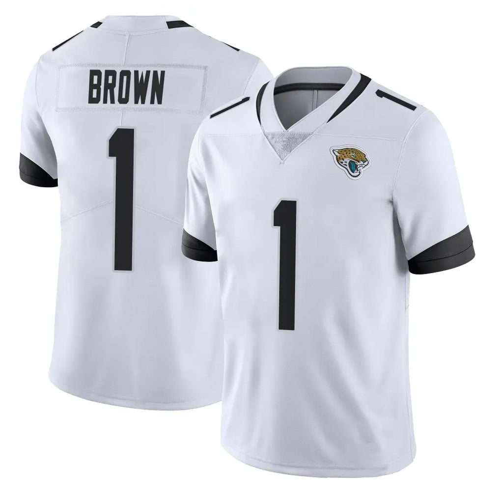 Kooe J.Jaguars #1 Montaric Brown Player White Vapor Untouchable Limited Home Game Stitched Jerseys