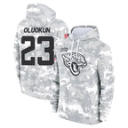 Kooe J.Jaguars #23 Foyesade Oluokun Player Arctic Camo Salute to Service Hoodies Limited Game Stitched Jerseys