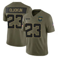 Kooe J.Jaguars #23 Foyesade Oluokun Player Olive 2025 Salute To Service Limited Game Stitched Jerseys
