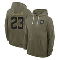 Kooe J.Jaguars #23 Foyesade Oluokun Player Olive Salute to Service Pullover Hoodies Limited Stitched Jerseys
