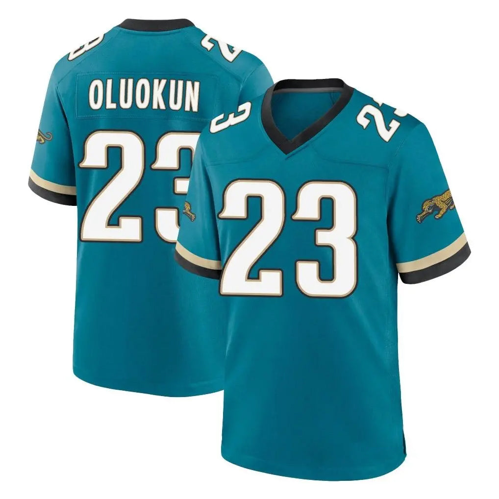 Kooe J.Jaguars #23 Foyesade Oluokun Player Teal Prowler Throwback Limited Home Game Stitched Jerseys