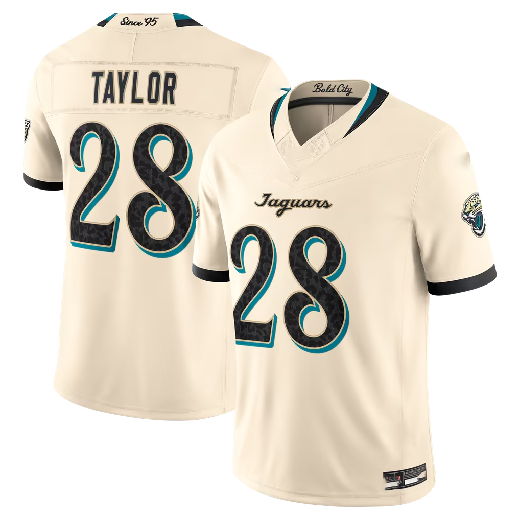Kooe J.Jaguars #28 Fred Taylor Natural 2026 Rivalries Collection Limited Stitched Jerseys