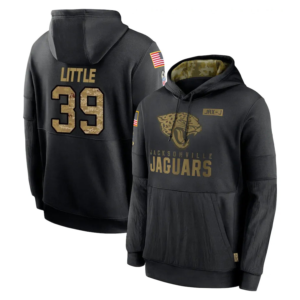 Kooe J.Jaguars #39 Cam Little Player Black Salute to Service Hoodies Limited Game Stitched Jerseys