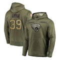 Kooe J.Jaguars #39 Cam Little Player Olive Salute to Service Pullover Hoodies Home Game Stitched Jerseys