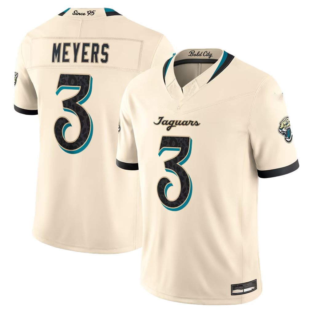 Kooe J.Jaguars #3 Jakobi Meyers Natural 2026 Rivalries Collection Limited Stitched Jerseys