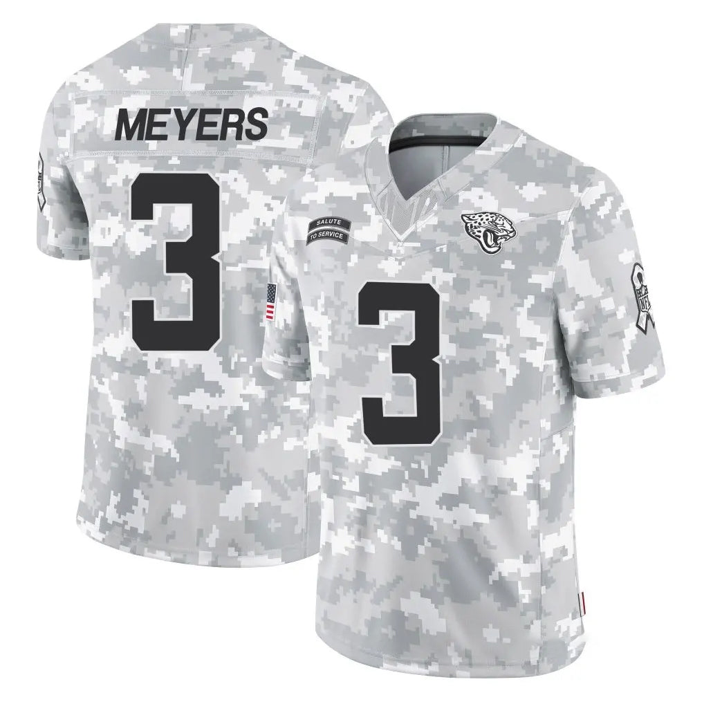 Kooe J.Jaguars #3 Jakobi Meyers Player Arctic Camo Salute To Service Limited Game Stitched Jerseys