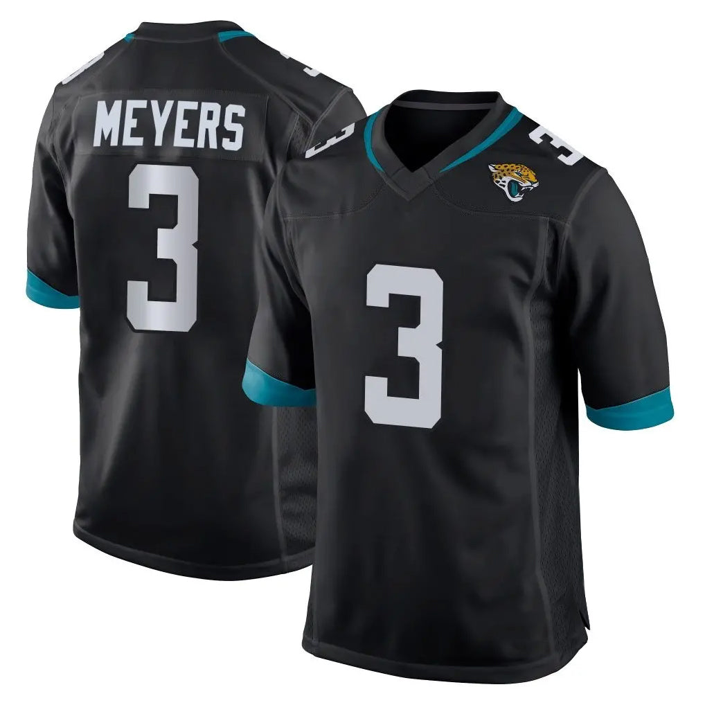 Kooe J.Jaguars #3 Jakobi Meyers Player Black Home Game Stitched Jerseys