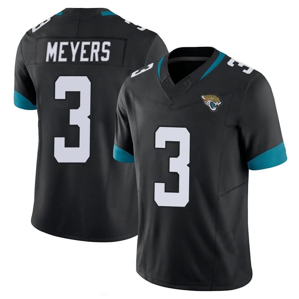 Kooe J.Jaguars #3 Jakobi Meyers Player Black Vapor F.U.S.E. Limited Home Game Stitched Jerseys