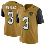 Kooe J.Jaguars #3 Jakobi Meyers Player Gold Vapor Limited Home Game Stitched Jerseys