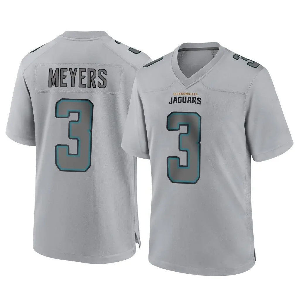 Kooe J.Jaguars #3 Jakobi Meyers Player Gray Atmosphere Fashion Home Game Stitched Jerseys
